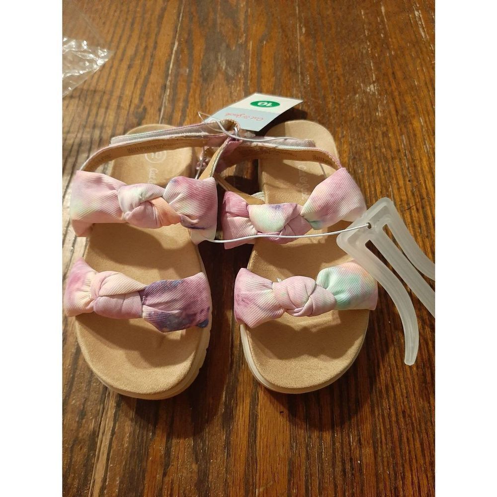 New Girls Size 10 Cat & Jack Cate Sandals Summer Shoes Hook and Loop NWT